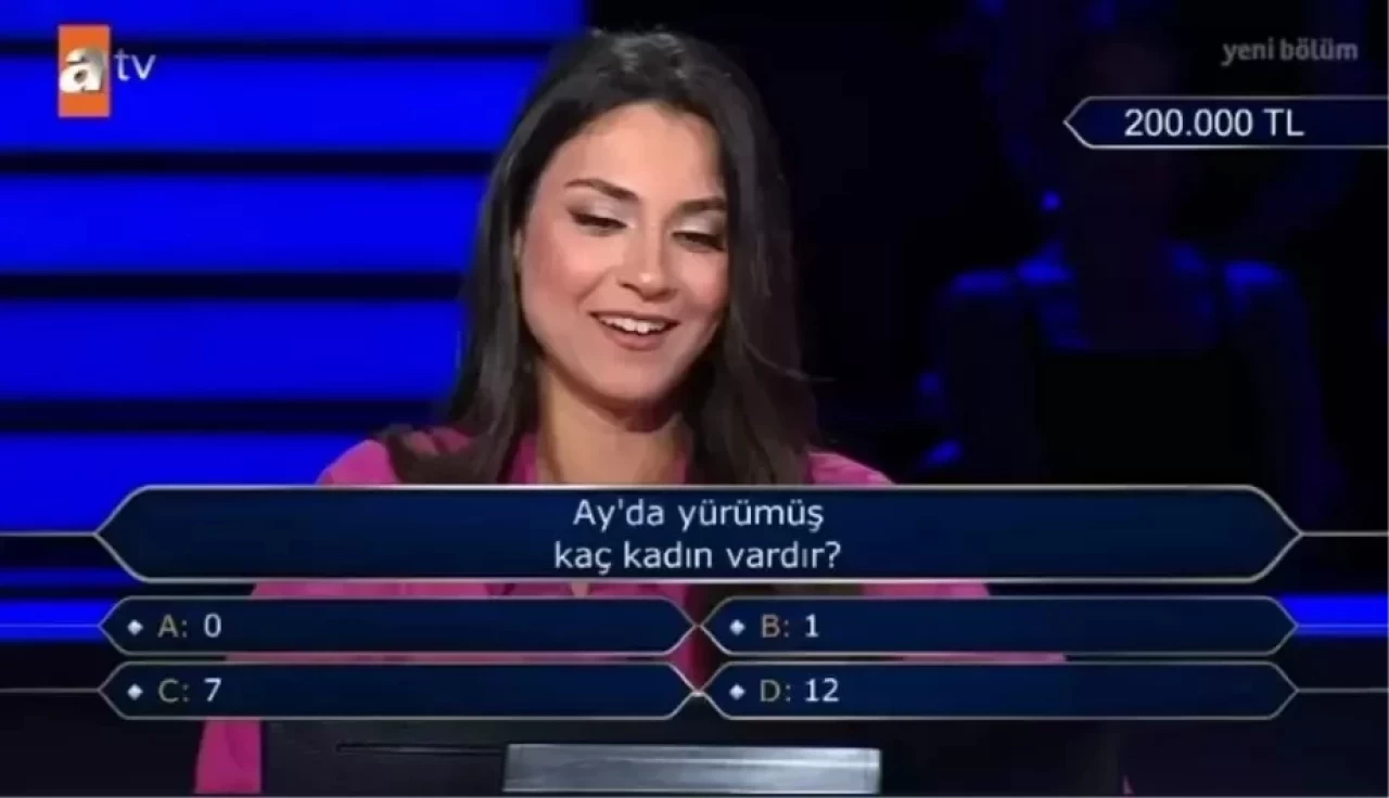 Ay’da Yürümüş Kaç Kadın Vardır? Kim Milyoner Olmak İster Yarışmasında Sorulan Sürpriz Soru!