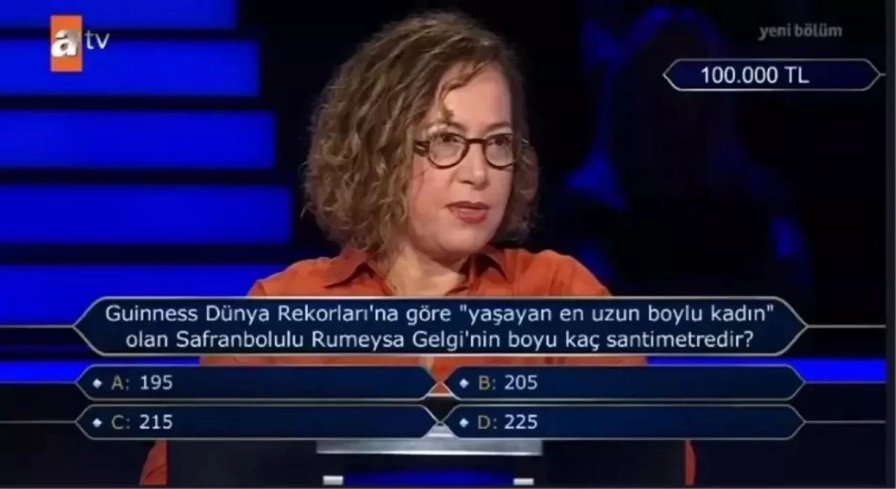 Safranbolulu Rumeysa Gelgi'nin Boyu Kaç Santimetredir? Kim Milyoner Olmak İster 27 Eylül Sorusu