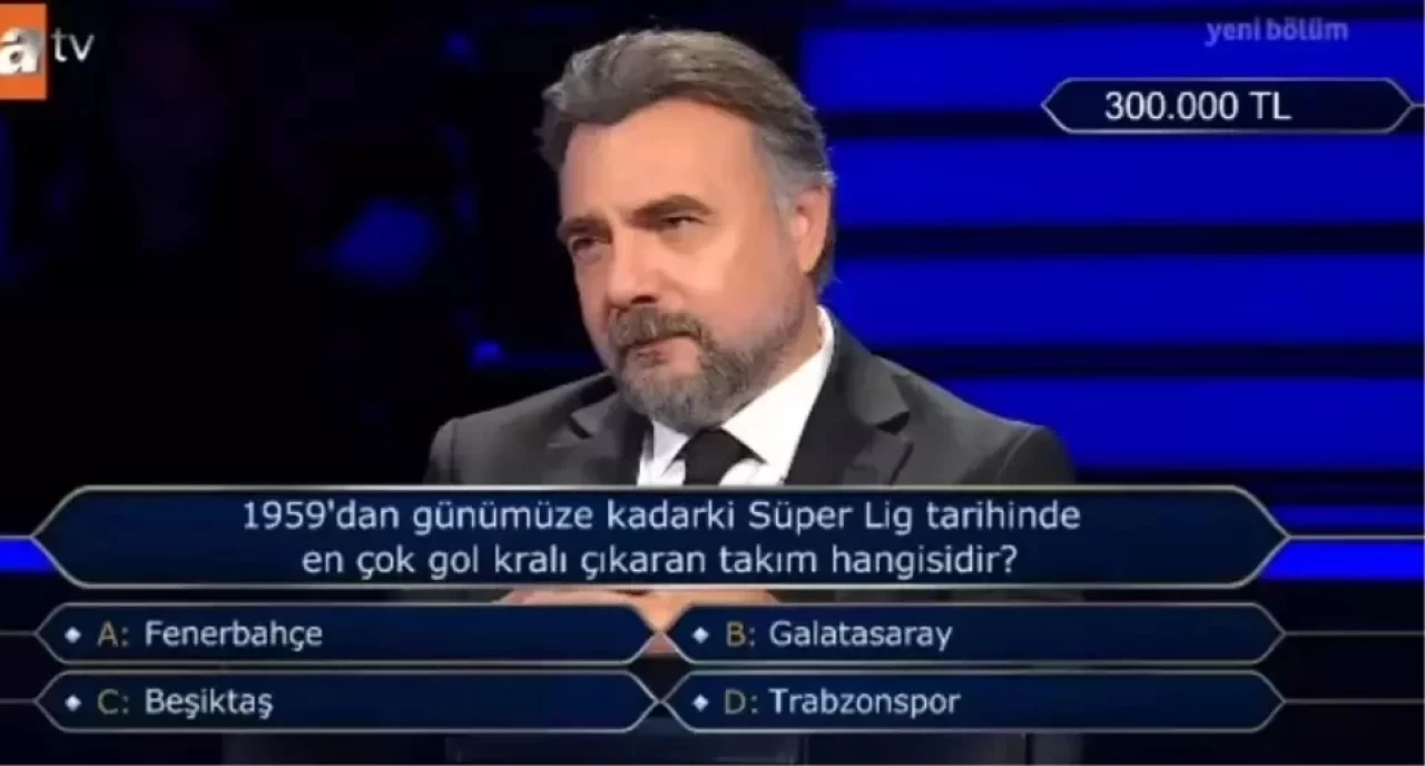 1959'dan Günümüze Süper Lig Tarihinde En Çok Gol Kralı Çıkaran Takım Hangisidir? Kim Milyoner Olmak İster 22 Eylül Sorusu