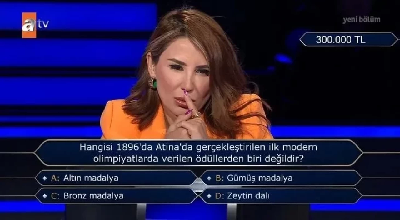 1896 Atina Olimpiyatları'nda Hangi Ödül Verilmedi? Kim Milyoner Olmak İster'de Kafa Karıştıran Soru
