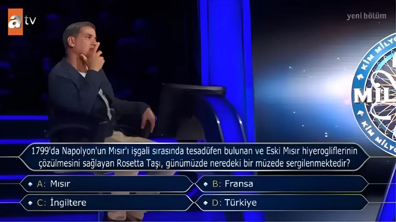 1799'da Napolyon'un Bulduğu Rosetta Taşı Nerede Sergileniyor? (Kim Milyoner Olmak İster Sorusu)