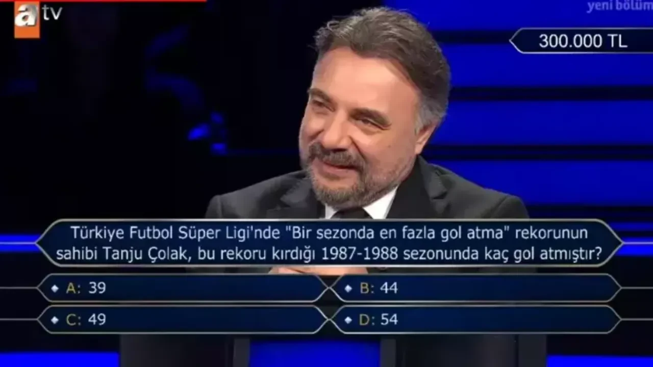 Tanju Çolak Sorusu Kim Milyoner Olmak İster'de. Google'da "Kaç gol attı?" aramaları patladı!