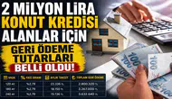 2 Milyon Lira Konut Kredisi Alanlar İçin Geri Ödeme Tutarları Belli Oldu!
