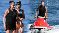 Bodrum sularında adrenalin rüzgarı: Devrim Özkan jet ski üzerinde hünerlerini sergiledi