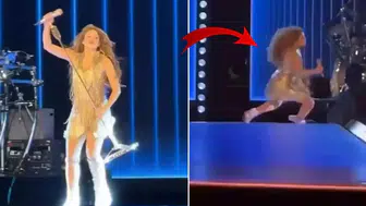 Shakira, El Salvador konserinde düştü ama hızla toparlanarak sahneye geri döndü!