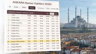 Ankara Namaz Vakitleri 2026!