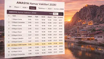 Amasya Namaz Vakitleri 2026!