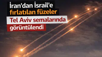 İran'dan İsrail'e fırlatılan füzeler Tel Aviv semalarında görüntülendi