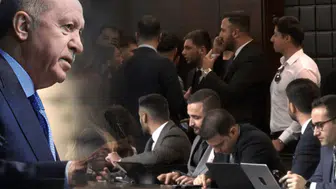 Erdoğan basın özgürlüğünü anlatırken salon karıştı: AKP’lilerden gazetecilere parmak sallayan müdahale