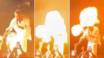Sahne kazası sonrası Tan Taşçı'dan büyük soğukkanlılık: Alevlerin arasından performansına devam etti
