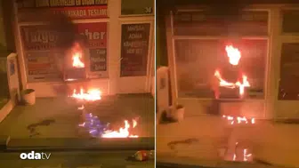 Şereflikoçhisar'da gece yarısı dehşeti: Meslektaşının ofisini ateşe verip canlı yayın yaptı