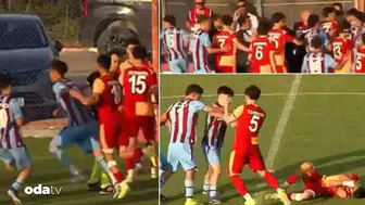 U16 Ligi'nde utanç gecesi: Geleceğin yıldız adaylarından saha ortasında kavga