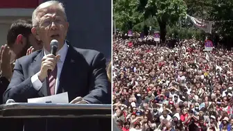 Güvenpark'ta gergin anlar: Mansur Yavaş kürsüde slogan kriziyle karşılaştı