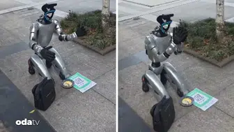 Çin sokaklarında dilenen robot sosyal medyayı karıştırdı