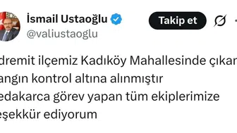 Edremit Kadıköy Mahallesindeki orman dışı yangın söndürüldü