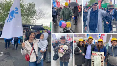 Soğuk ve yağmurlu havaya meydan okuyan binler: Kadıköy’de kuşaklar arası 1 Mayıs köprüsü