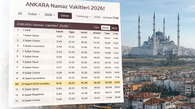 Ankara Namaz Vakitleri 2026!