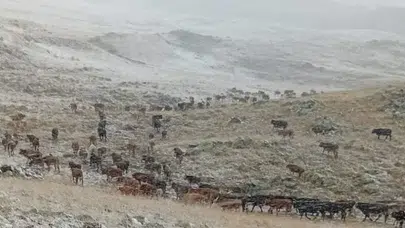 Erzurum’da Kartpostallık Anlar: Palandöken’e Yılın İlk Karı Düştü