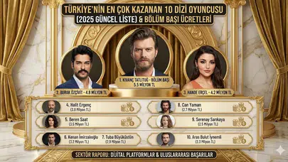 Türkiye’nin En Çok Kazanan 10 Dizi Oyuncusu ve Bölüm Başı Ücretleri (Güncel Liste 2026)