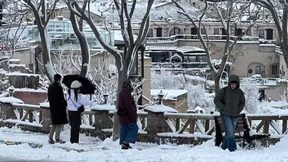 Kapadokya, beyaz örtü ile kaplandı