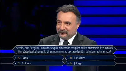 Kim Milyoner Olmak İster 2014 Sevgililer Günü Sorusu Nedir? Tek Sayı Koltukları Hangi Şehirde Satın Aldılar?