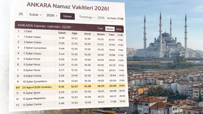 Ankara Namaz Vakitleri 2026!