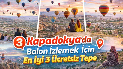 Kapadokya'da balon izlemek için en iyi 3 ücretsiz tepe