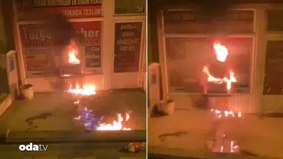 Şereflikoçhisar'da gece yarısı dehşeti: Meslektaşının ofisini ateşe verip canlı yayın yaptı