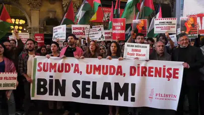 Beyoğlu'nda İsrail protestosu: "Üsler kapatılsın, petrol akışı durdurulsun"