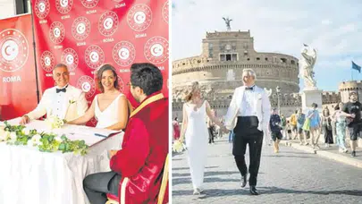 Haydar Acun ve Reyhan Baylan Roma’da evlendi