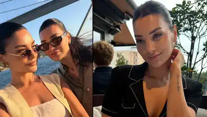 Hazal Filiz Küçükköse ve ikiz kardeşi İstanbul Boğazında görüntülendi