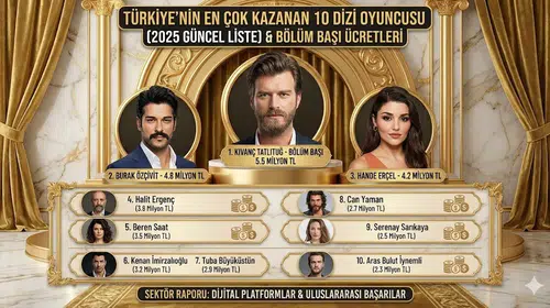 Türkiye’nin En Çok Kazanan 10 Dizi Oyuncusu ve Bölüm Başı Ücretleri (Güncel Liste 2026)