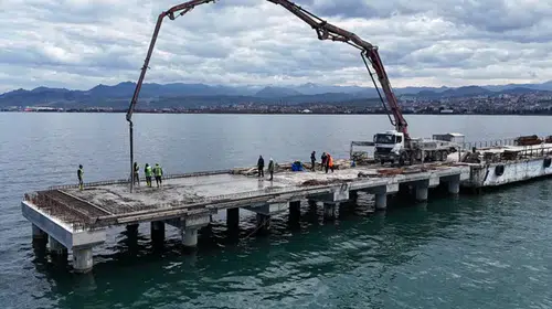 Altınordu Atatürk Rıhtımı'ndaki İnşaat Faaliyetleri Tüm Hızıyla Sürüyor