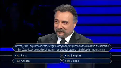 Kim Milyoner Olmak İster 2014 Sevgililer Günü Sorusu Nedir? Tek Sayı Koltukları Hangi Şehirde Satın Aldılar?