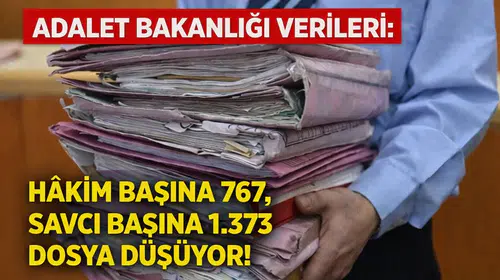 Adalet Bakanlığı verileri: Hâkim başına 767, savcı başına 1.373 dosya düşüyor!