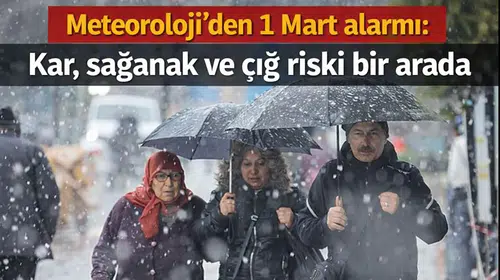 Meteoroloji’den 1 Mart alarmı: Kar, sağanak ve çığ riski bir arada