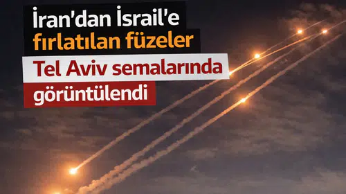 İran'dan İsrail'e fırlatılan füzeler Tel Aviv semalarında görüntülendi