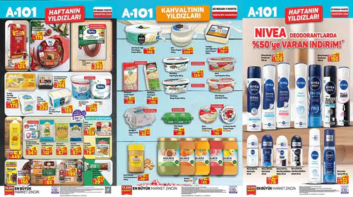 A101'de 25 Nisan'da Büyük İndirim Fırtınası: Hijyenik Ped, Ayçiçek Yağı, Deodorant ve Peynir Çeşitlerinde Kaçırılmayacak Fırsatlar!
