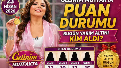 23 NİSAN 2026 GELİNİM MUTFAKTA PUAN DURUMU | Gelinim Mutfakta'da Bugün Yarım Altını Kim Aldı?