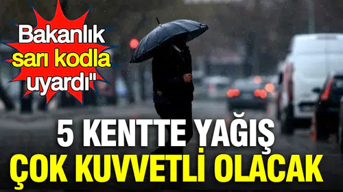 Meteoroloji'den kritik uyarı: 5 il için sarı kod alarmı verildi