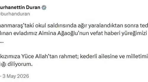 Kahramanmaraş’tan gelen acı haber: İletişim Başkanı Duran'dan taziye mesajı