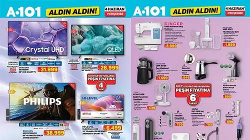 A101'de Büyük Haziran İndirimi: Teknolojiden Ev Gereçlerine Fırsat Yağmuru Başlıyor