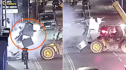 İngiltere'de maskeli çete ATM’yi iş makinesiyle söküp götürdü
