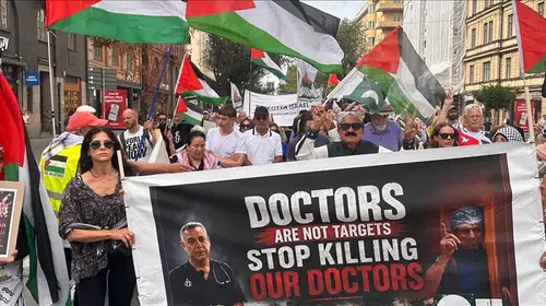 İsveç sokaklarında İsrail saldırılarına karşı protesto düzenlendi