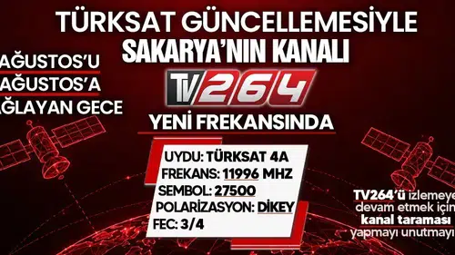 TV264 izleyicileri için yeni uydu frekans bilgileri açıklandı