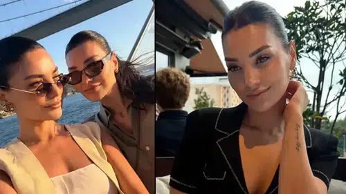 Hazal Filiz Küçükköse ve ikiz kardeşi İstanbul Boğazında görüntülendi