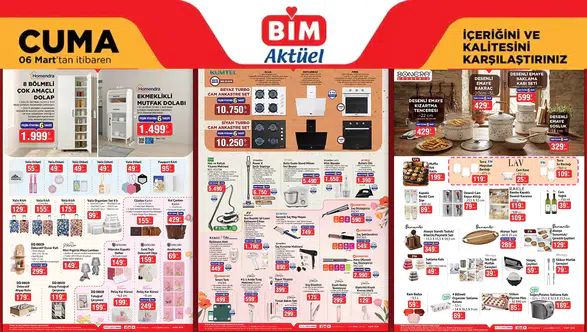 Bim 6 Mart'ta Mutfak Aletleriyle Geliyor! Kumtel Turbo Cam Ankstre Fırın...