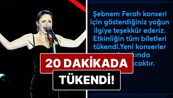 Şebnem Ferah rüzgarı yine sert esti: Biletler 20 dakikada tarih oldu