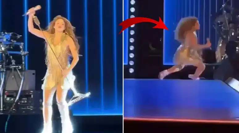 Shakira, El Salvador konserinde düştü ama hızla toparlanarak sahneye geri döndü!