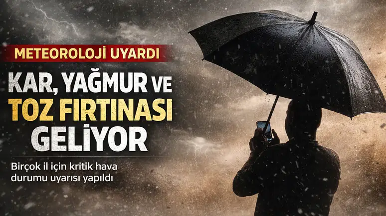 Meteoroloji'den kar, yağmur ve toz fırtınası uyarısı yapıldı
